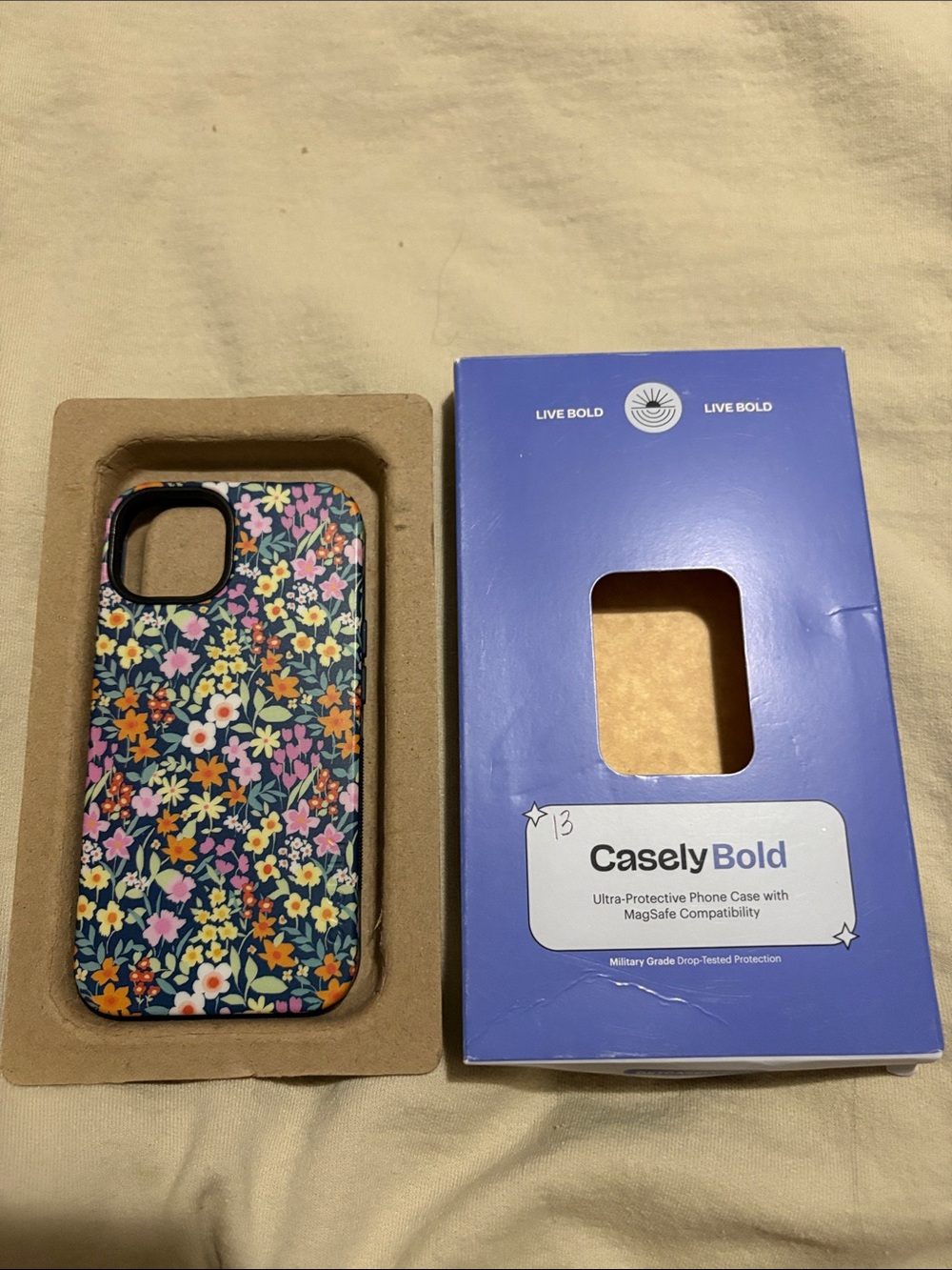 CaselyBold Floral Protective Phone Case - Navy Multi